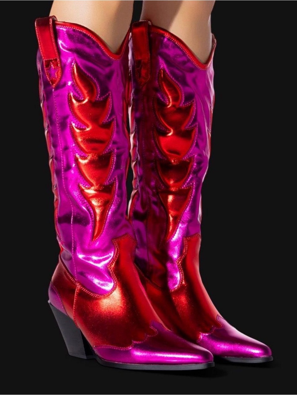 NIB | Azalea Wang Mazie Metallic Wedge Boots Size 7